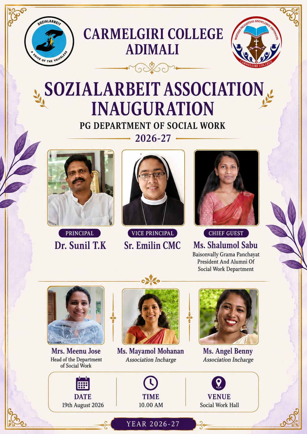 Inauguration of Sozialarbeit Association  2026–27